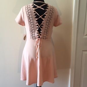NWT, Lace-up, open back dress.